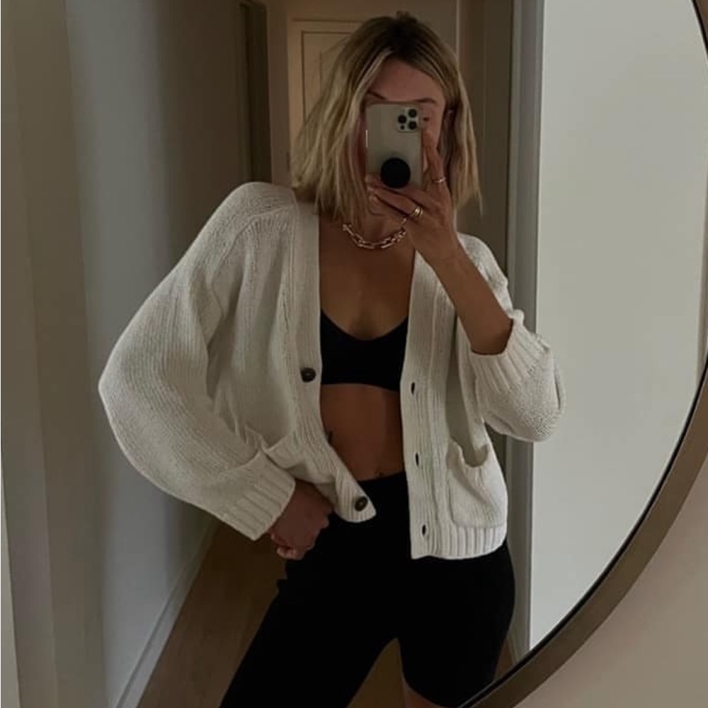 Brochu Walker Cropped Cardigan Salt White XS